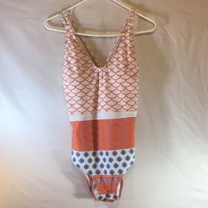 Cupshe One Piece Swimsuit XL Boho Geo Print  Beachy Resort Coastal Vacation